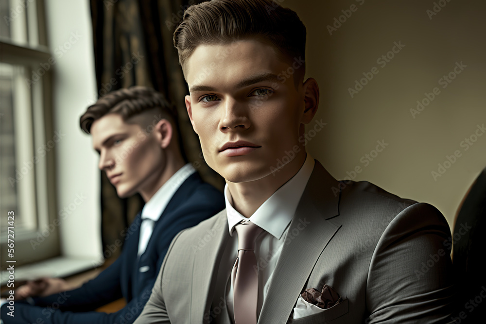 Portrait of confident businessman in office. Generative AI illustration. Portrait of confident businessman in office. Generative AI illustration.