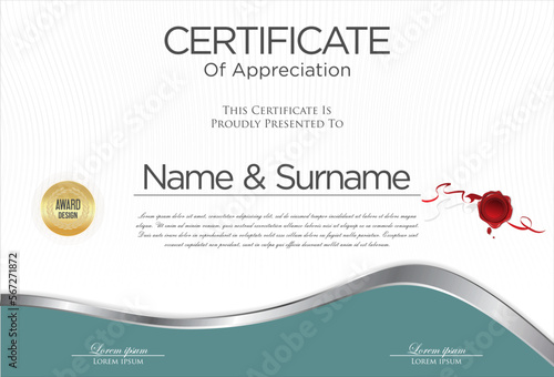 Certificate or diploma template luxury style vector illustration 