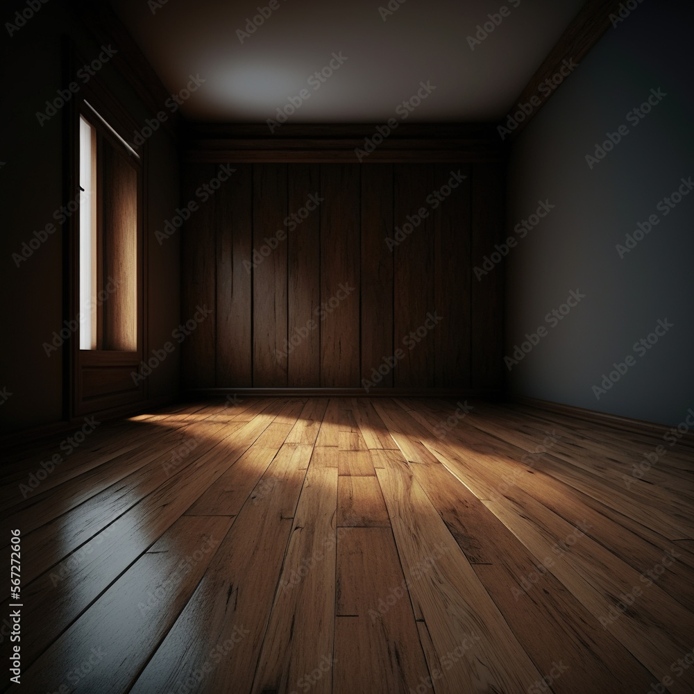 custom made wallpaper toronto digitalempty room with wooden floor, generative AI