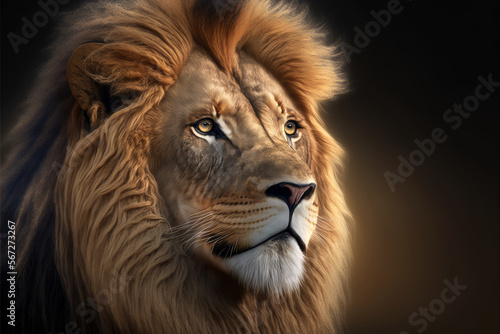 lion portrait, generative ai © Dmytro Tykhokhod