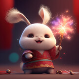 cute bunny, chinese new year 2023, generative AI