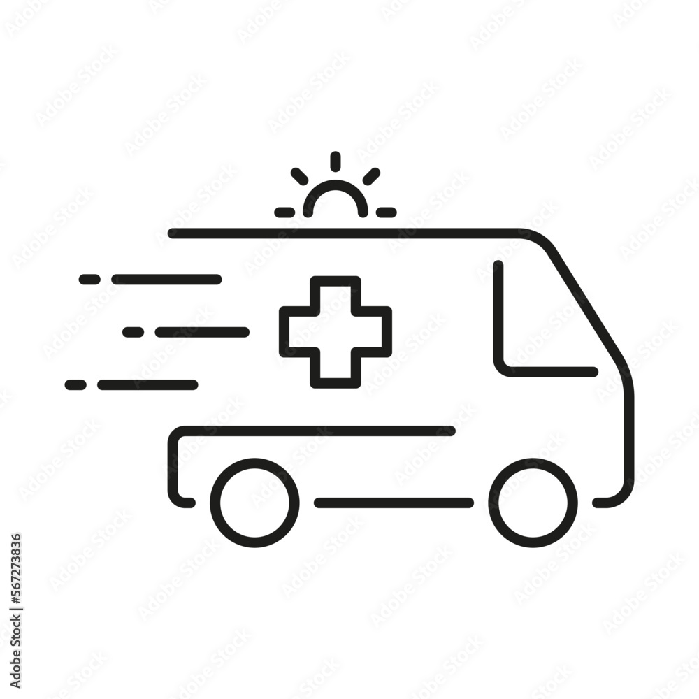 Ambulance Line Icon. Fast Emergency Car Linear Pictogram. Urgent Medical Help Outline Icon. Paramedic's Transport for First Aid Service Symbol. Editable Stroke. Isolated Vector Illustration Ambulance Line Icon. Fast Emergency Car Linear Pictogram. Urgent Medical Help Outline Icon. Paramedic's Transport for First Aid Service Symbol. Editable Stroke. Isolated Vector Illustration