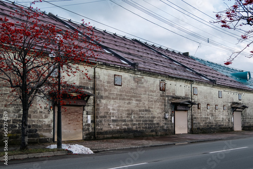 street with an old warehouse - Otaru Hokkaido Japan photo