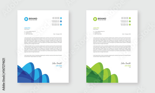 A4 business letterhead design template. Professional editable letterhead design layout. (ID: 567274621)