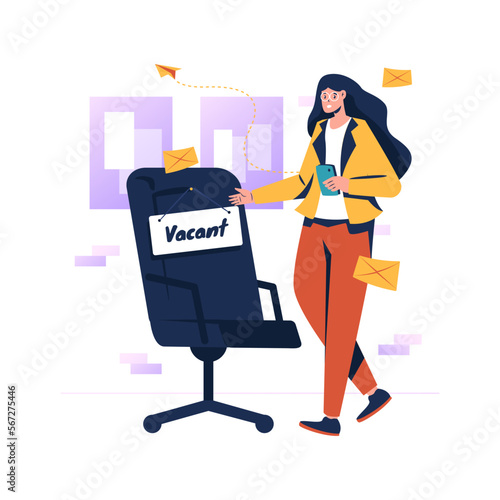 Available job recruitment position vacant seat vector illustration