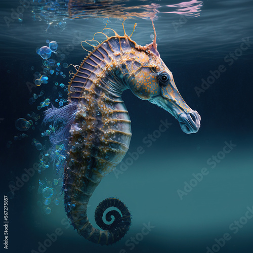 seahorse in its natural habitat. generative AI