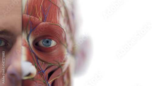 3d rendered medical illustration of a man's facial muscles photo