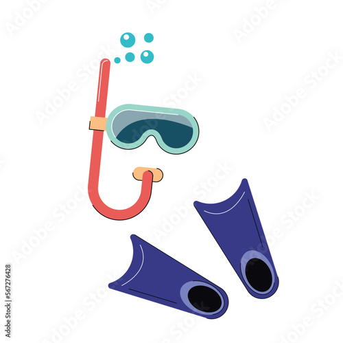 snorkel mask diving mask isolated vector illustration
