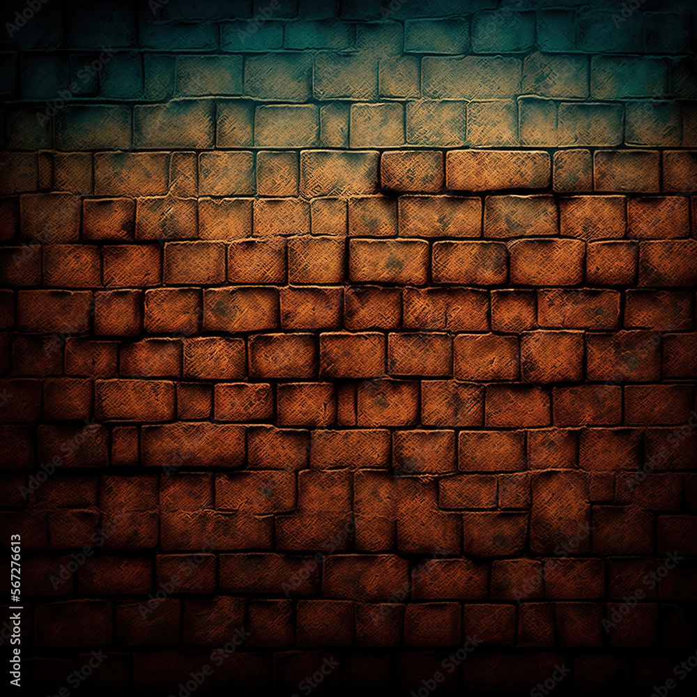 Obraz premium Old red brick wall. AI generative.