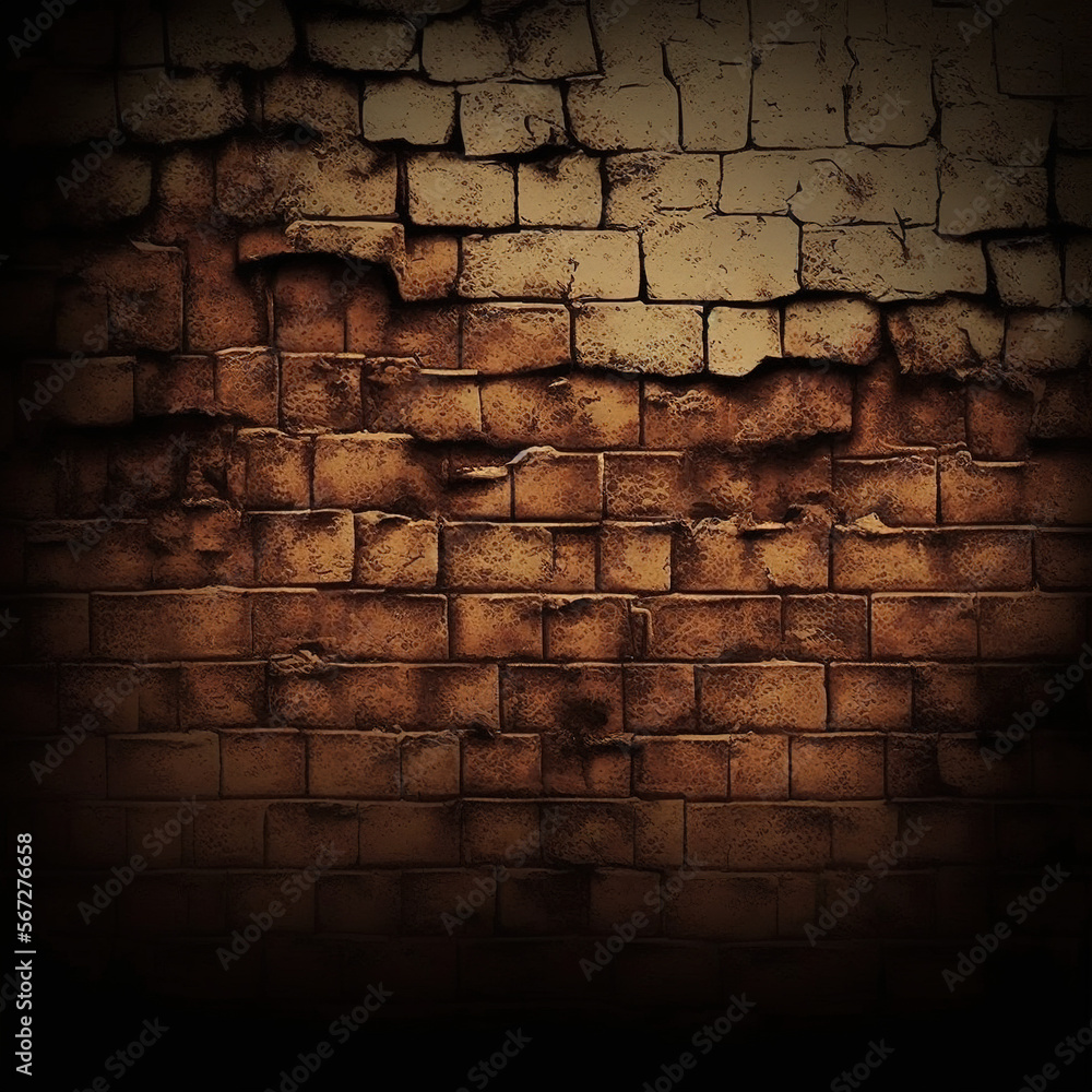 Obraz premium Old red brick wall. AI generative.
