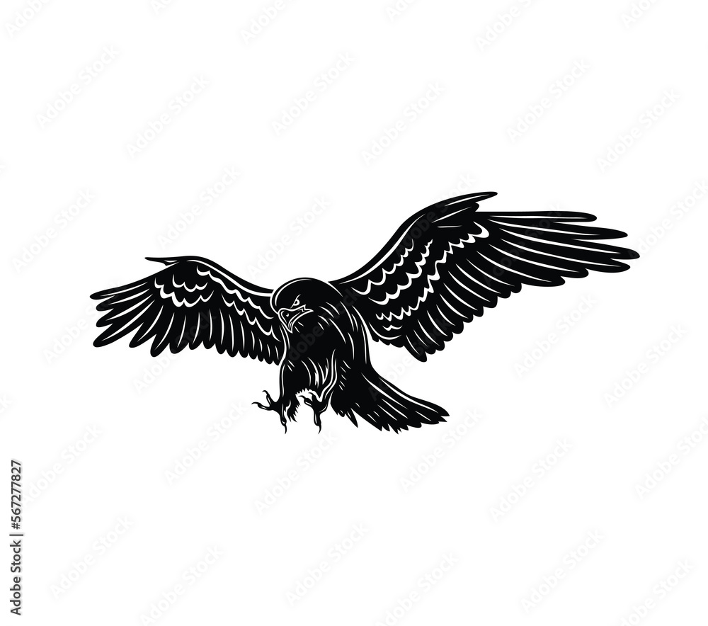 Eagle Flying Silhouette, art vector design
