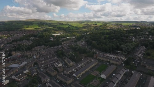 Drone shot of Accrington and surrounding countryside photo