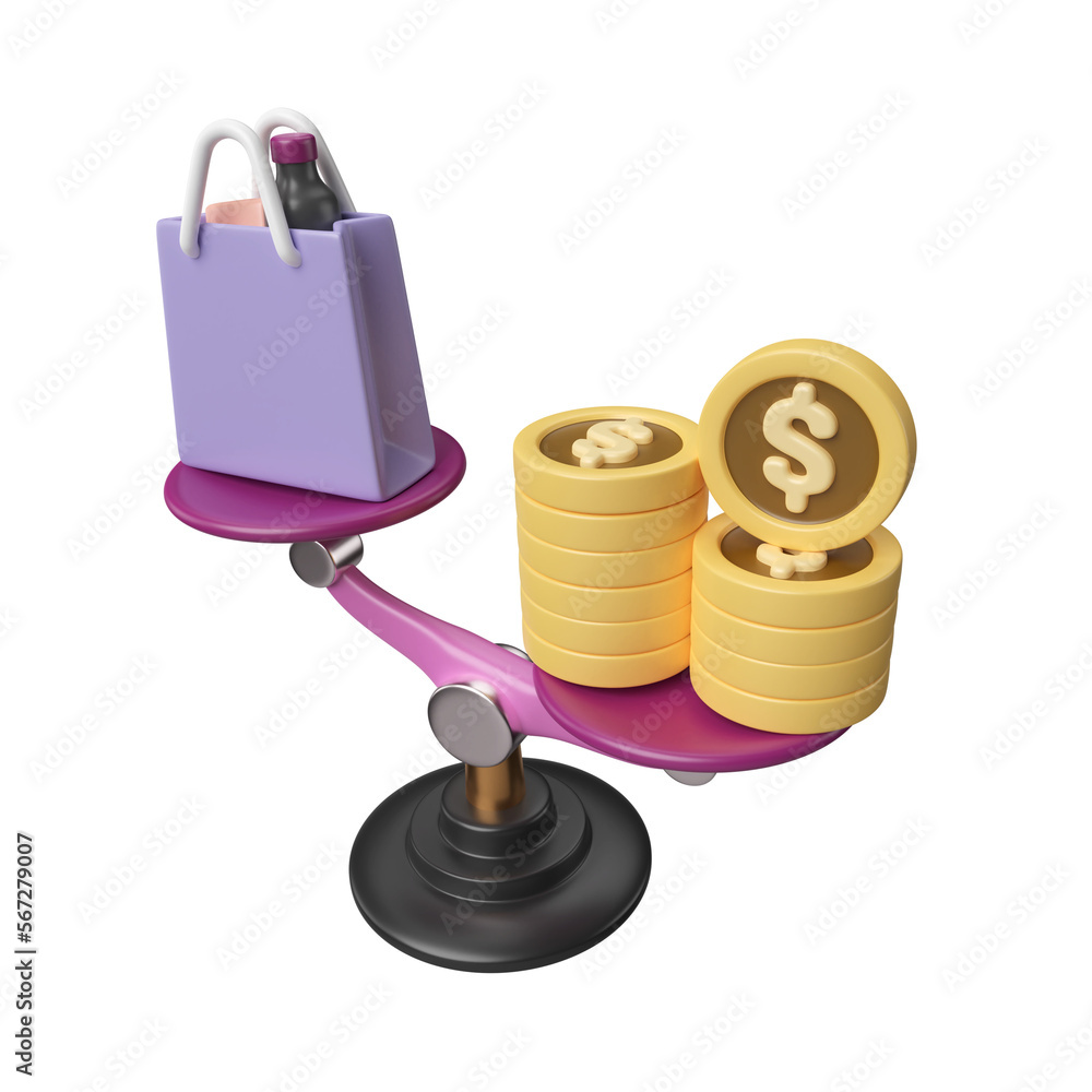 Inflation 3D Illustration Icon Inflation 3D Illustration Icon