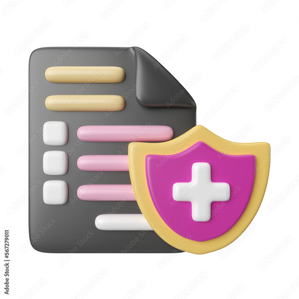 Obraz premium Insurance 3D Illustration Icon