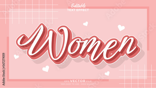 International Women`s Day Editable text effect template