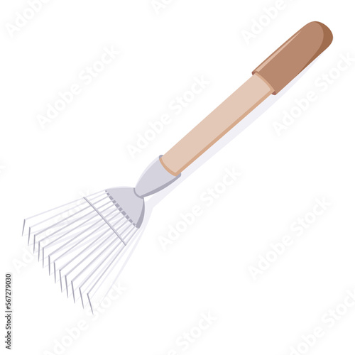 Gardening tools, fork, shovel. Home decor and gardening concept. Cute isolated vector illustration for product design and decoration