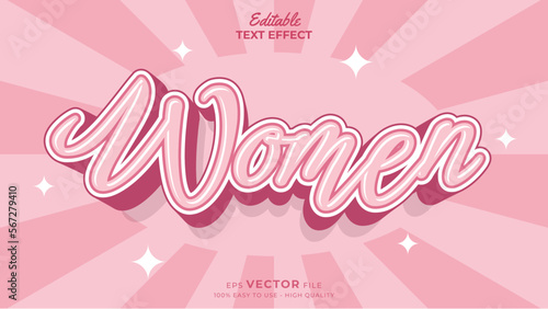 International Women`s Day Editable text effect template