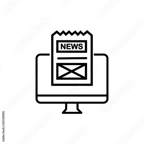 News monitor icon. Element of seo and online marketing icon for mobile concept and web apps. Thin line news monitor icon can be used for web and mobile