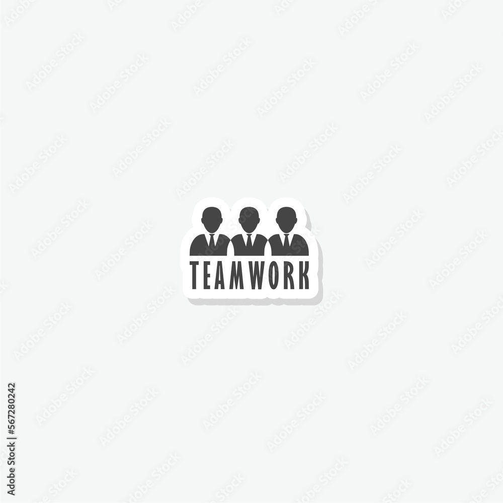 Teamwork People human logo sticker isolated on gray background Teamwork People human logo sticker isolated on gray background