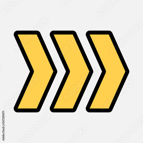 Fast forward arrow icon vector illustration in filled line style, use for website mobile app presentation
