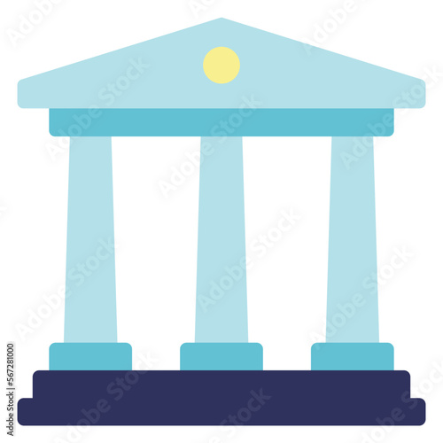 court building flat illustration