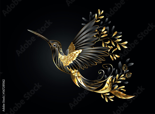 Black jewelry hummingbird