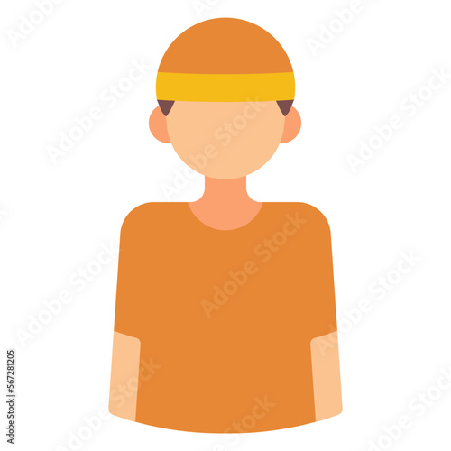 male prisoner criminal flat illustration