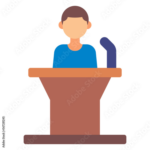 man doing testimony flat illustration