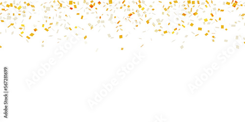 gold confetti on transparent background 3d illustration