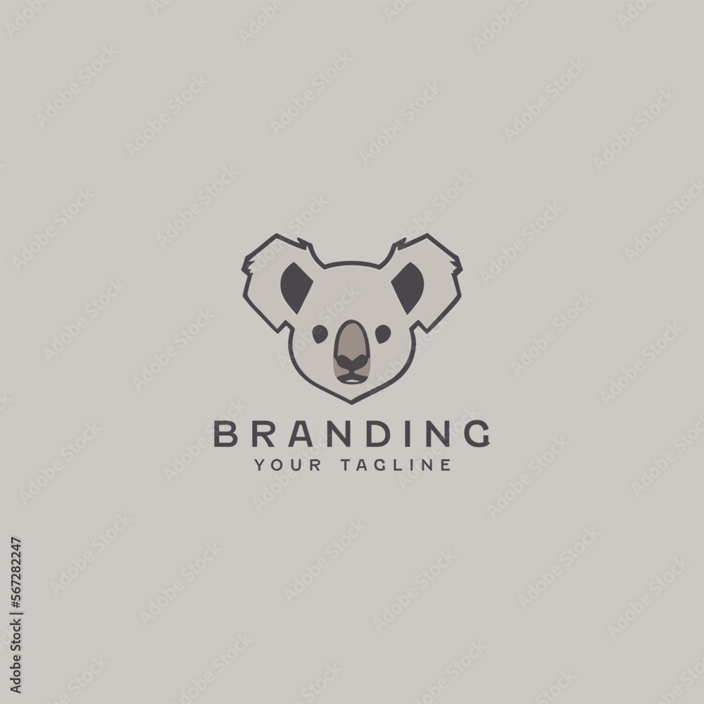 Koala head Vector Logo Design Template