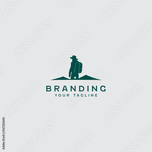 Mountain Traveller Vector Logo Design Template