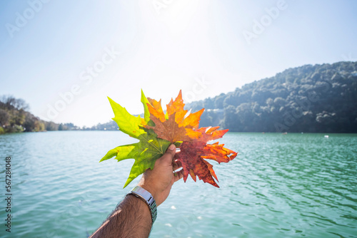 Nainital lake in the autumn months photo