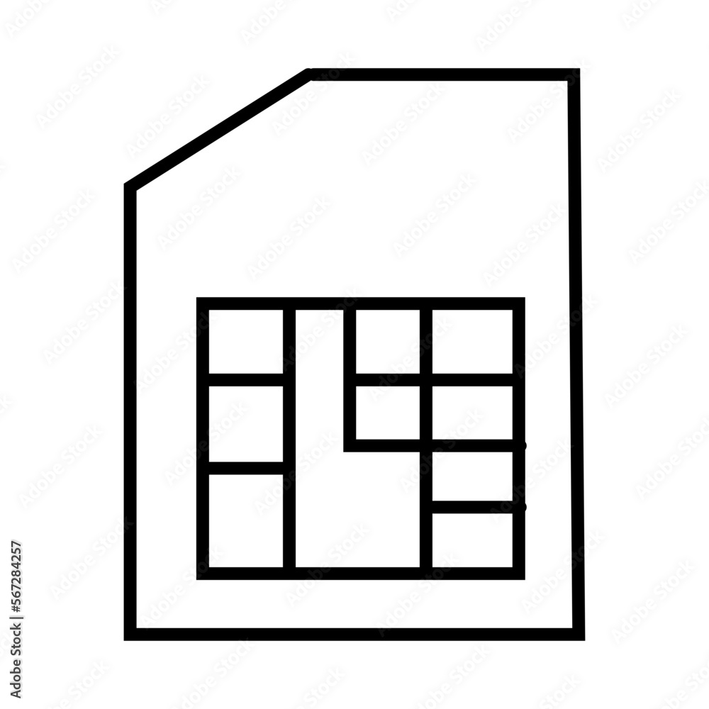 Sim card design vector icon Sim card design vector icon