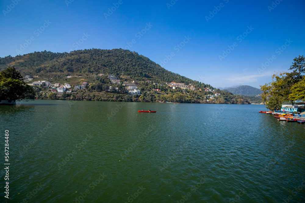 Various views of the Bhimtal lake , Uttarakhand
