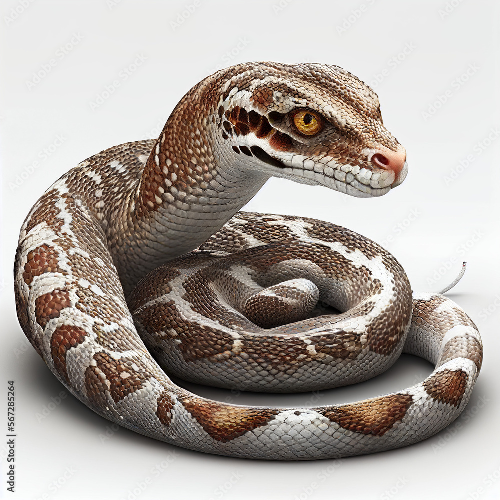 Fototapeta premium snake isolated on white background, generative AI