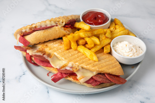Delicious looking hot sandw...