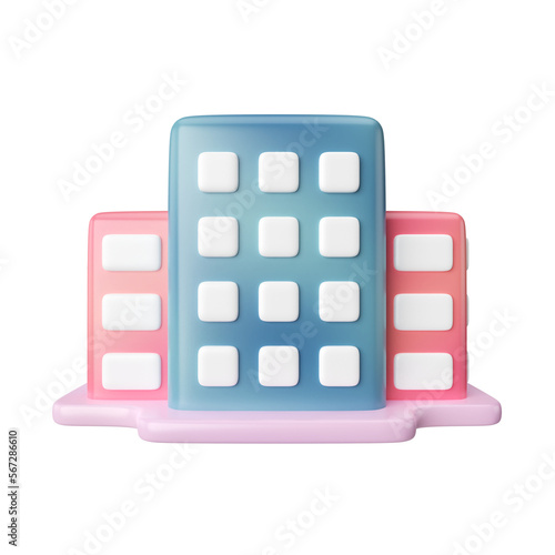 Office Building 3D Illustration Icon