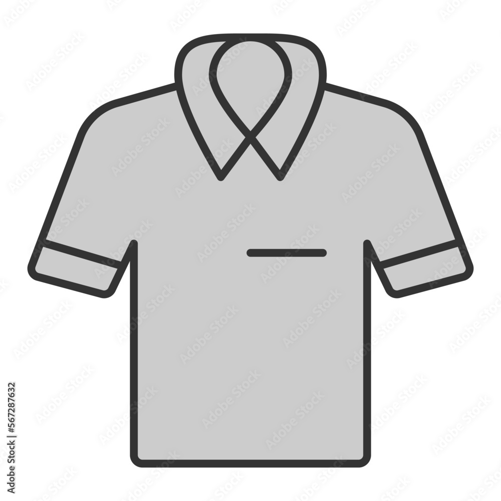 Golf player short sleeve t-shirt - icon, illustration on white background, grey style Golf player short sleeve t-shirt - icon, illustration on white background, grey style