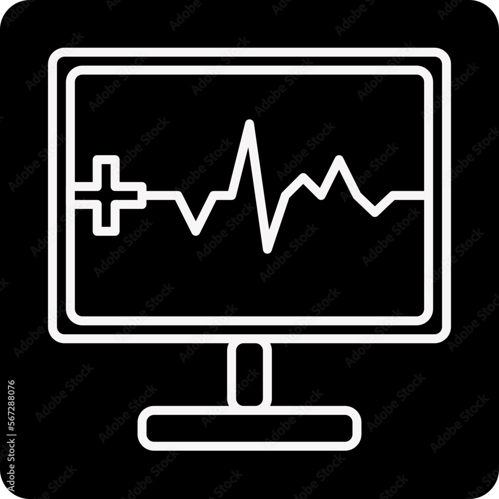 solid HEART MONITOR design vector icon solid HEART MONITOR design vector icon
