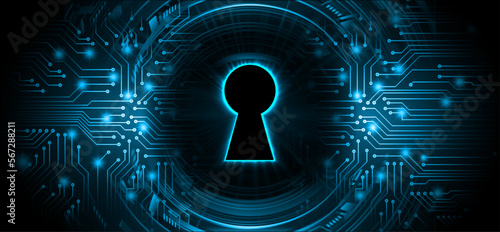 Closed Padlock on digital background, cyber security