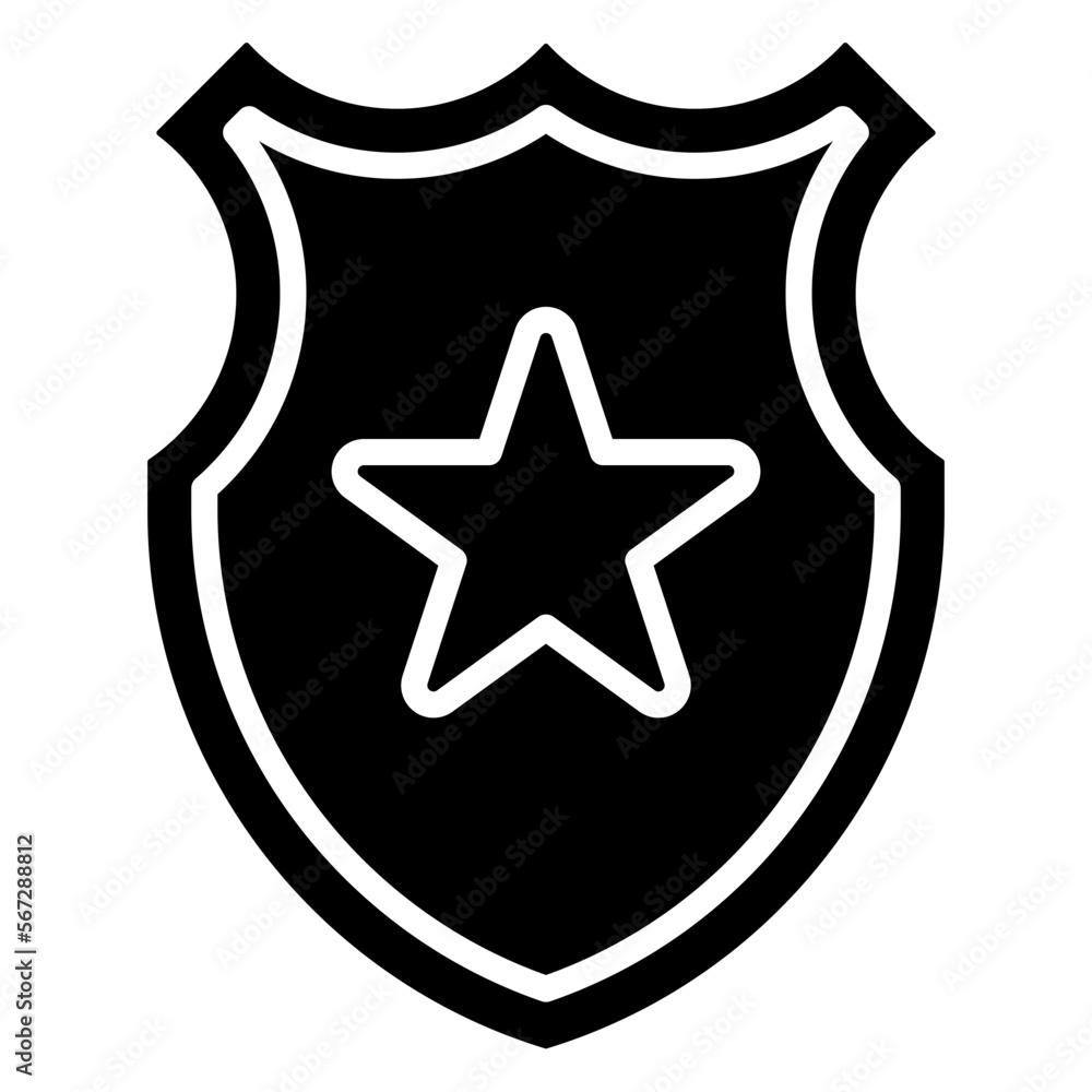 police badge glyph icon police badge glyph icon