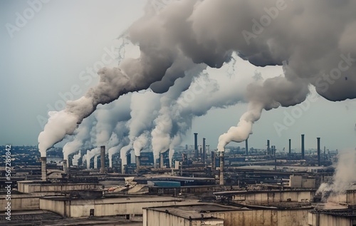 Factories pollute nature with their smoke