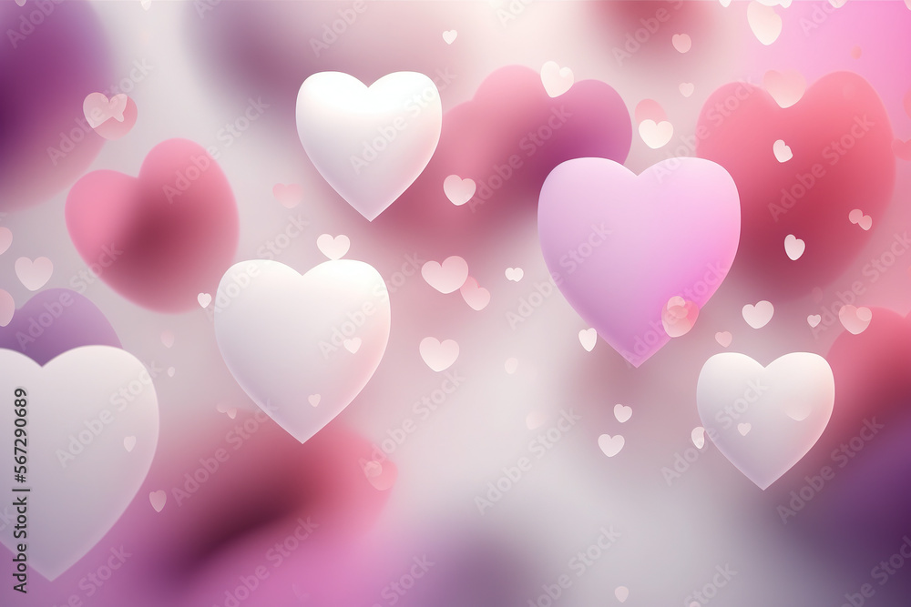 Blurred Valentine's Day wallpaper. Generative AI