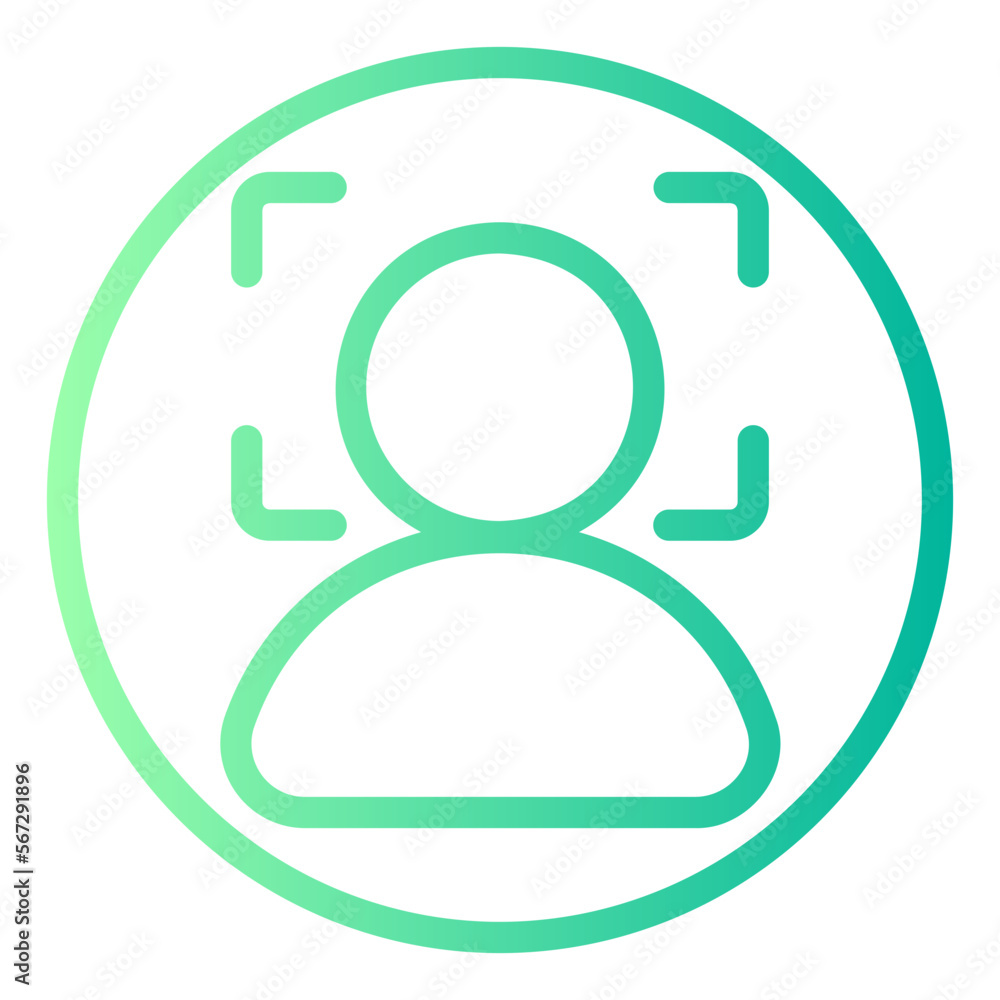 face recognition gradient icon
