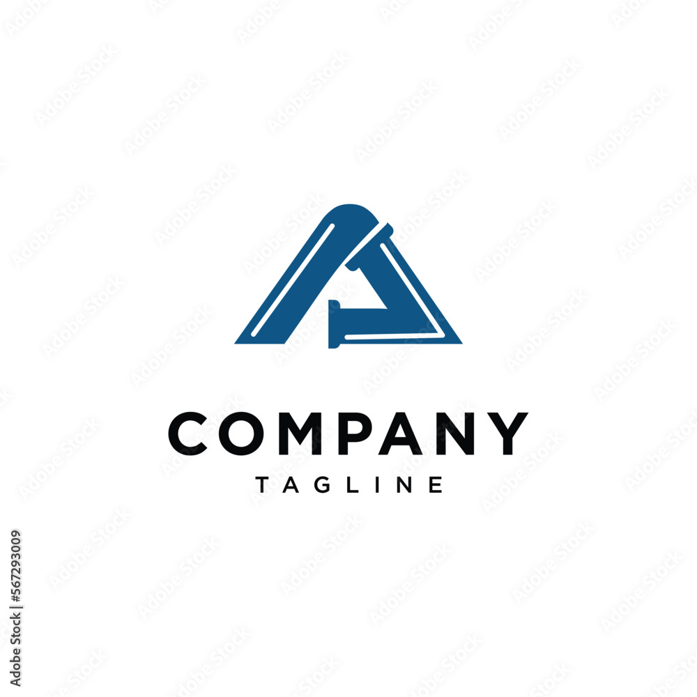 Letter A pipe plumbing vector logo template Letter A pipe plumbing vector logo template