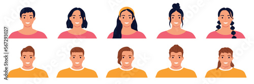 Hairstyle Flat Set