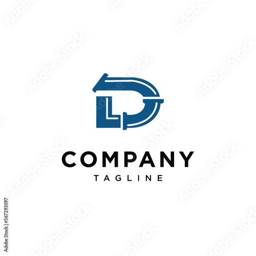 Letter D pipe plumbing vector logo template