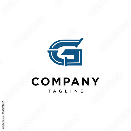 Letter G pipe plumbing vector logo template