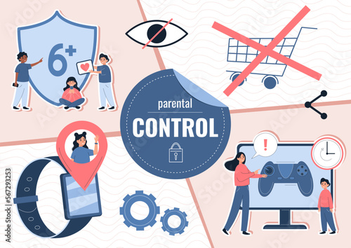 Parental Control Collage Composition