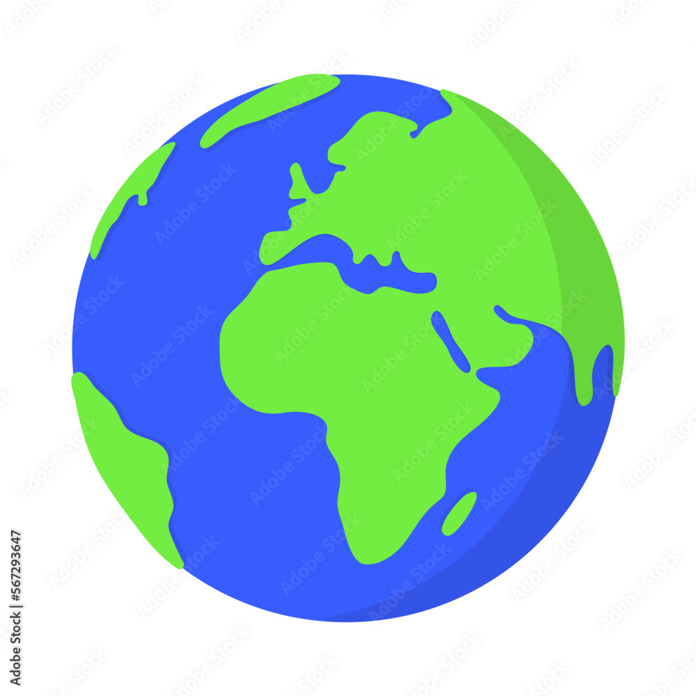 World planet color icon illustration